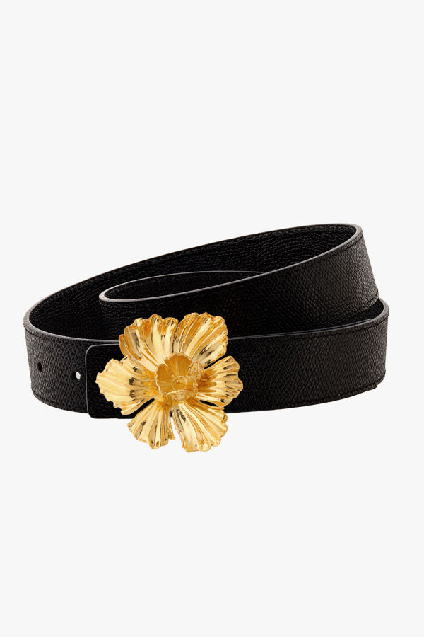 Big Flower Black Gold Belt