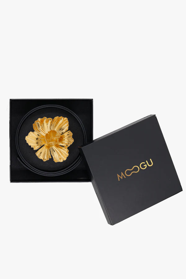 Big Flower Black Gold Belt
