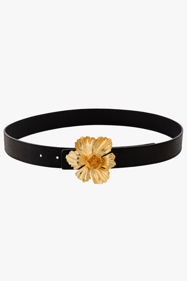 Big Flower Black Gold Belt