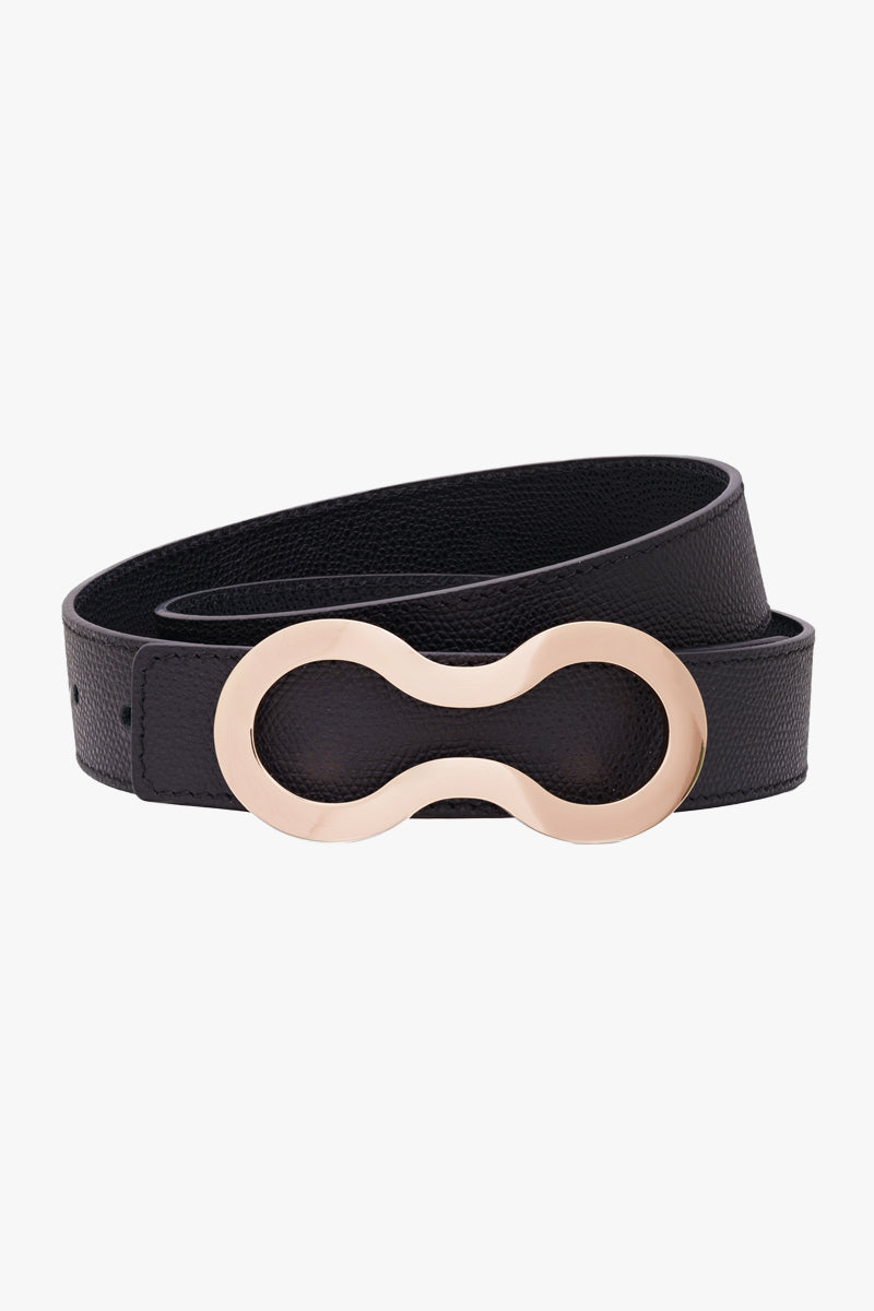 Moogu Black Rose Gold Signature Belt