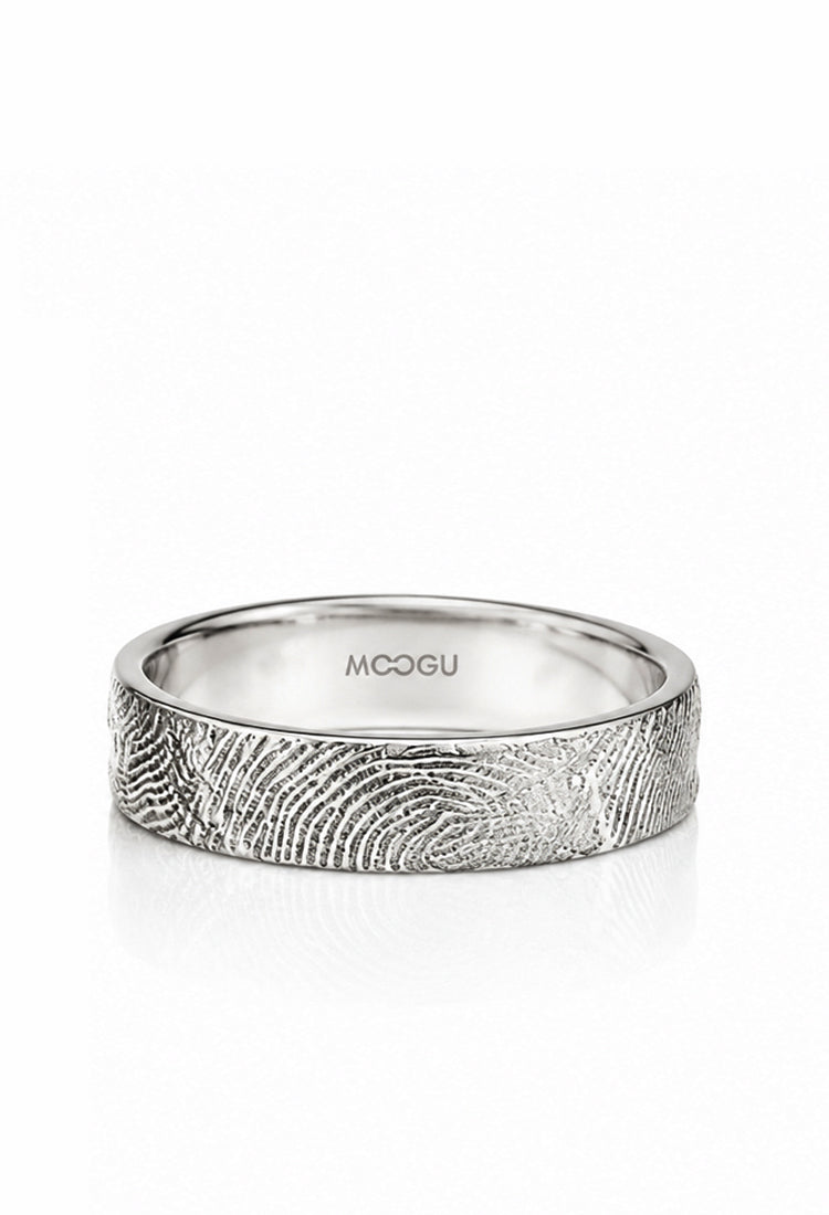 Verigheta din aur 14k Finger Print Sculpt, 4mm, design unic, lucrată manual, colecția MOOGU