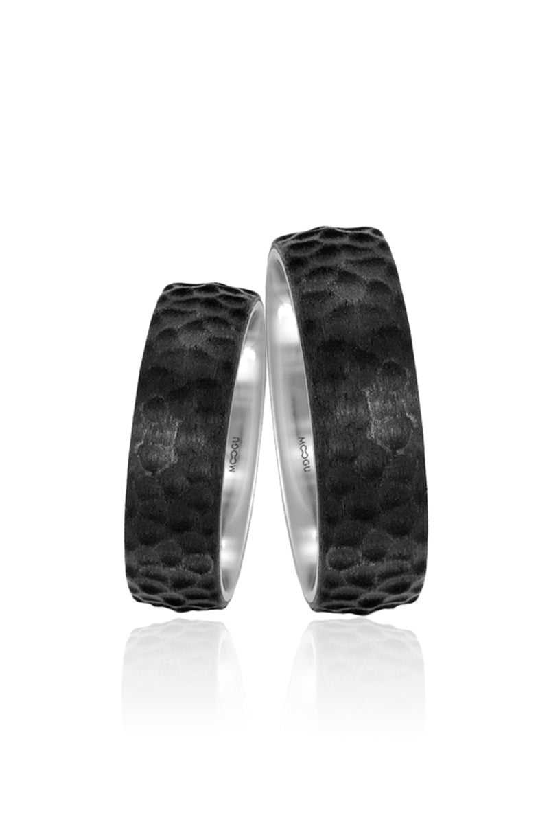 Black Sponge Wedding Rings
