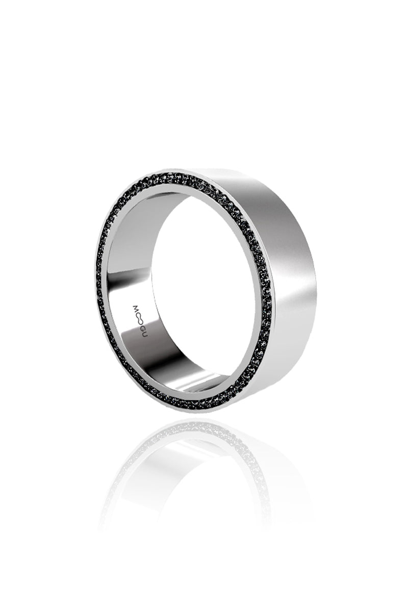 Gold Ring Hidden Black Diamonds