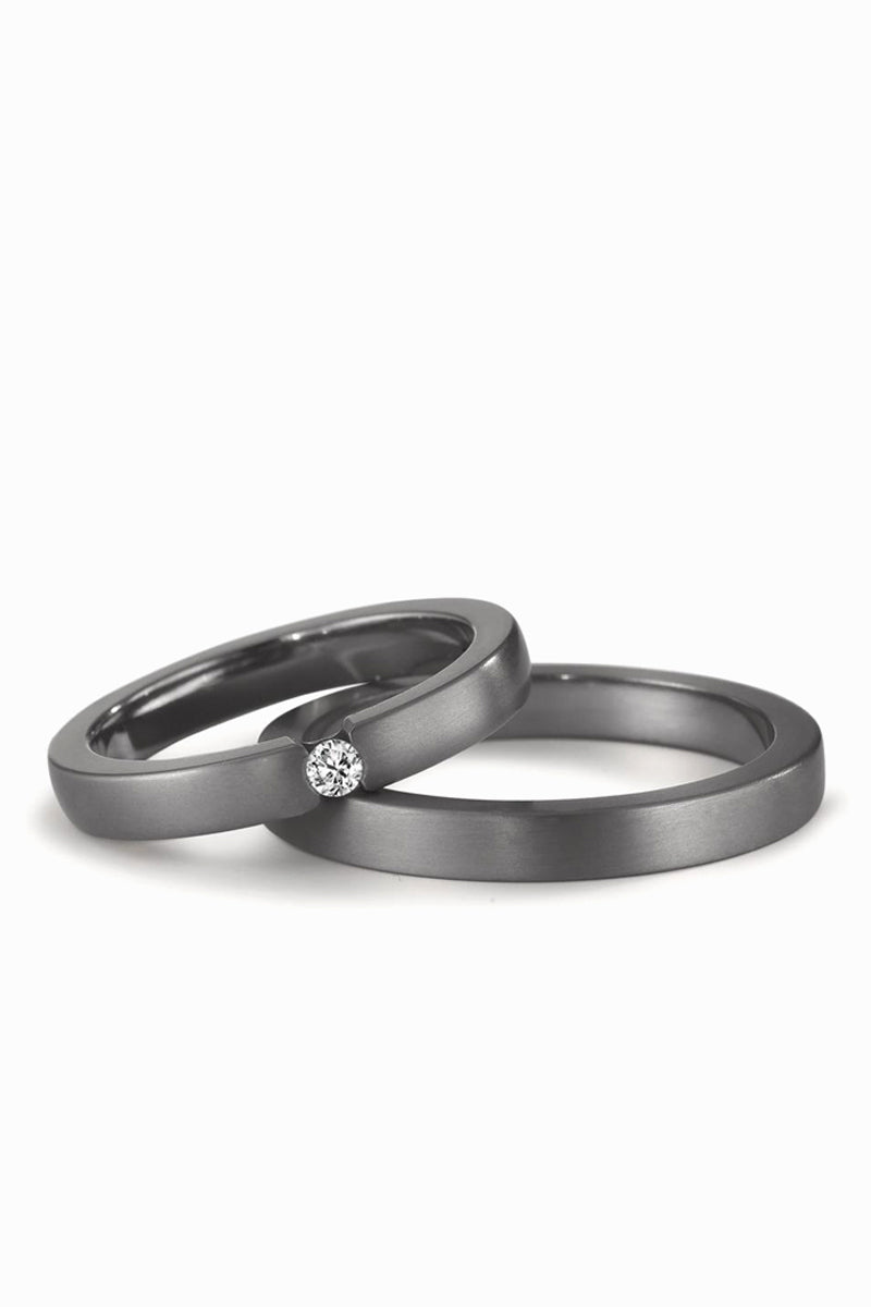 Tantal & Diamond Wedding Rings