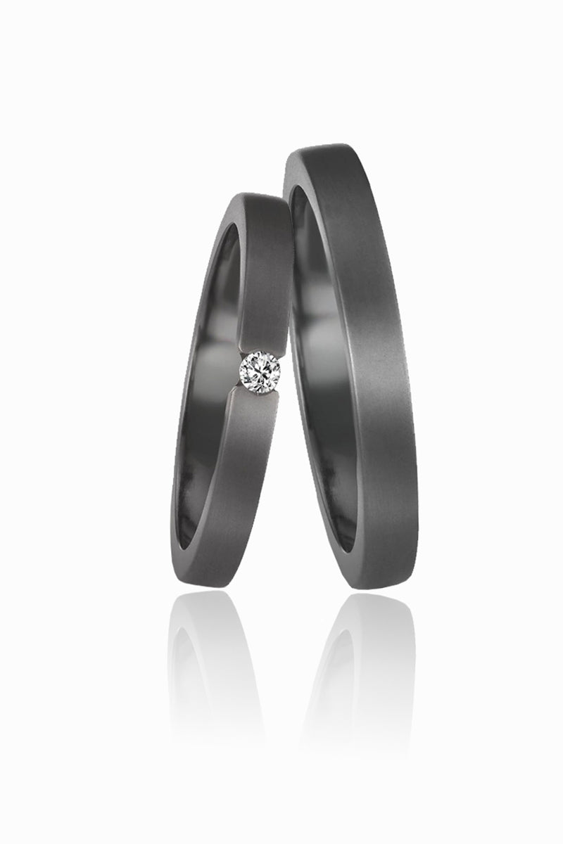Tantal & Diamond Wedding Rings