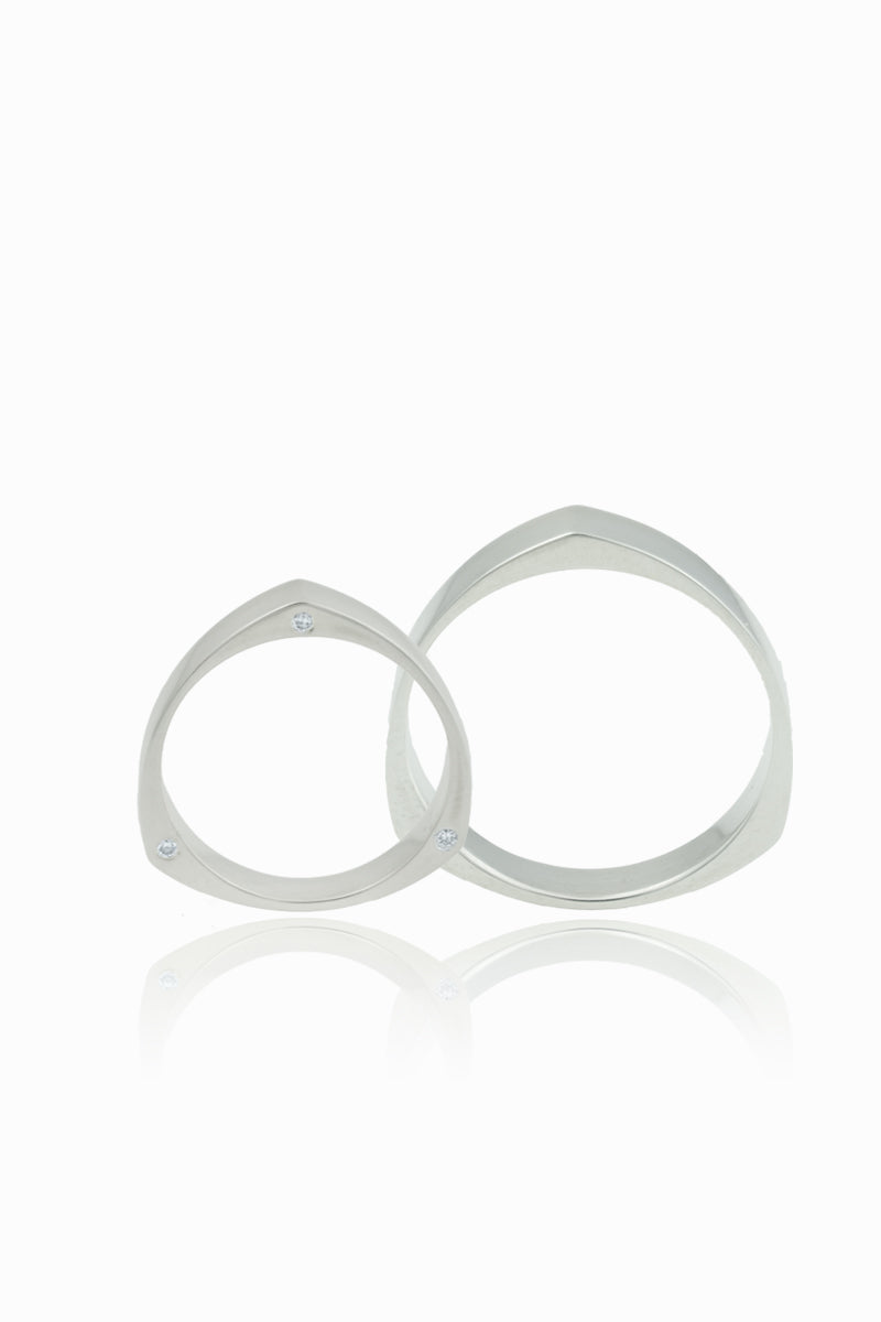 Triangle Gold Rings