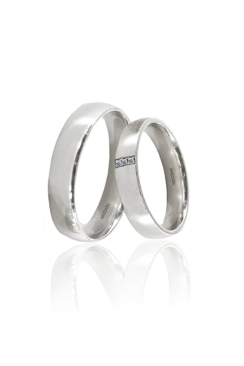Vertical Diamond Row Wedding Bands