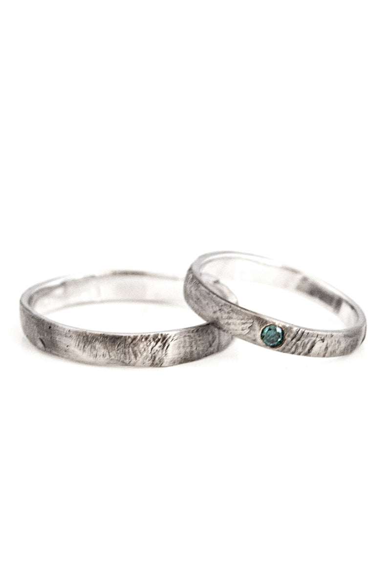 Gold Finger Print Wedding Rings