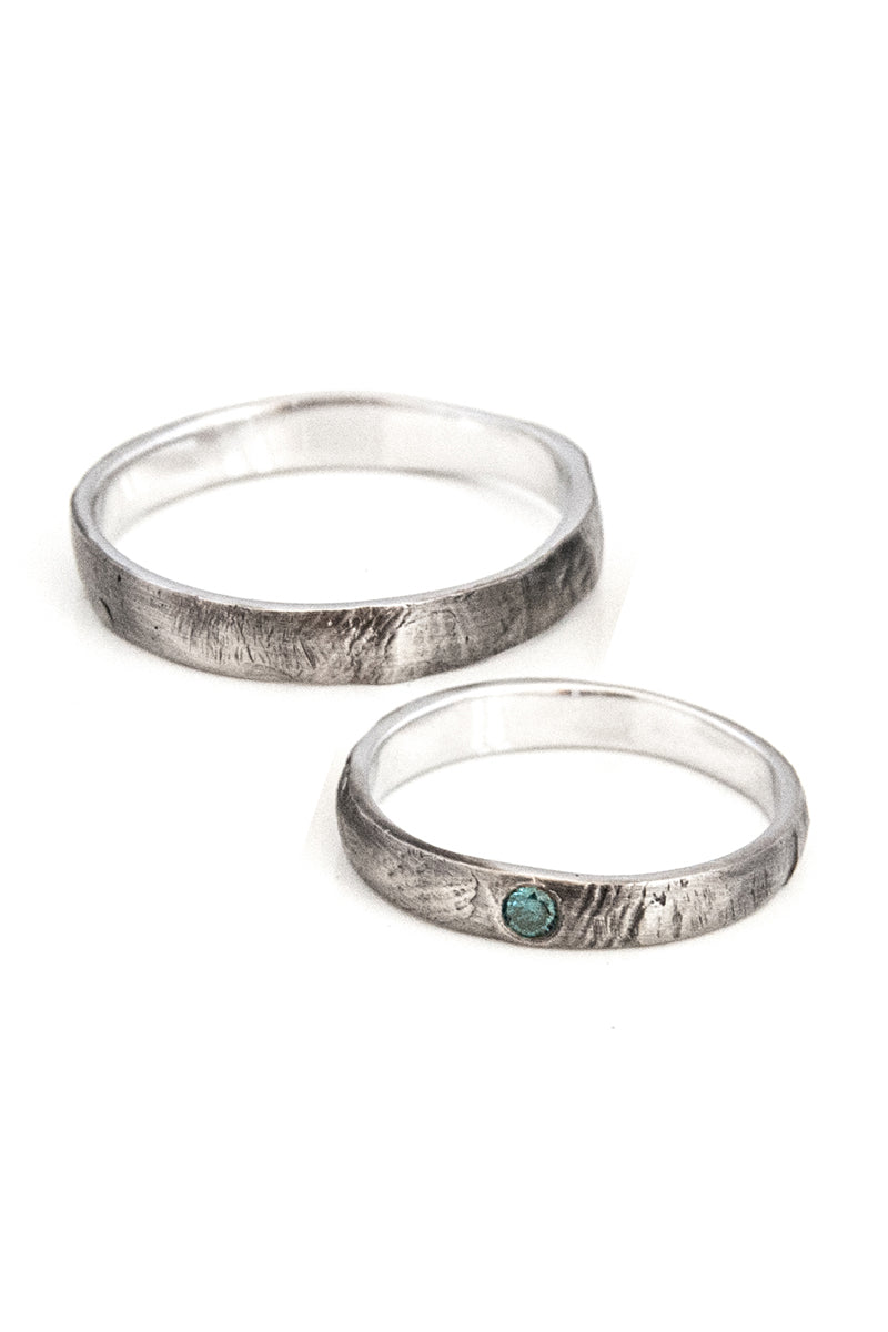 Gold Finger Print Wedding Rings