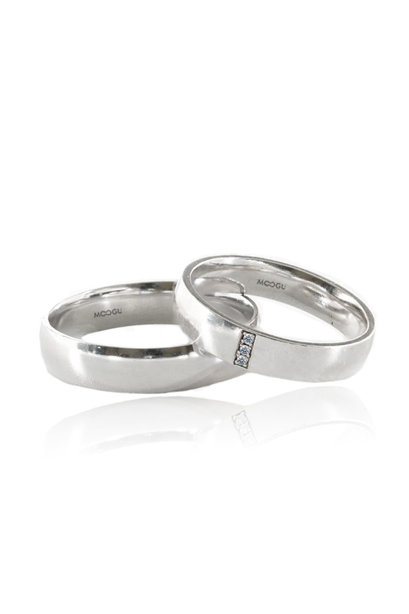 Vertical Diamond Row Wedding Bands