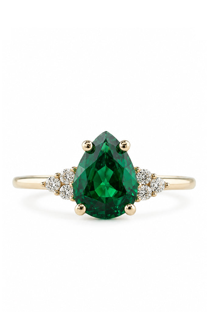 Inel logodna Emerald Pear