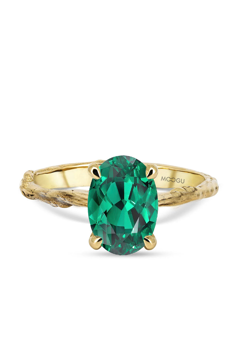 Inel de logodna Oval Emerald