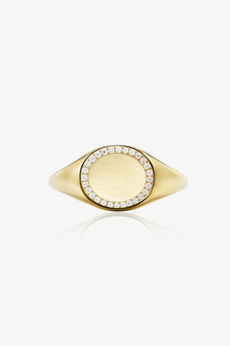 Diamonds Oval Signet Ring