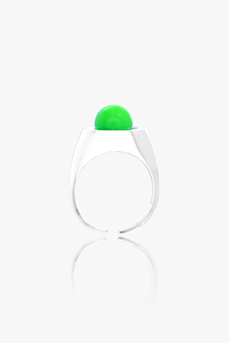 Inel Neon Pearl Signet Green