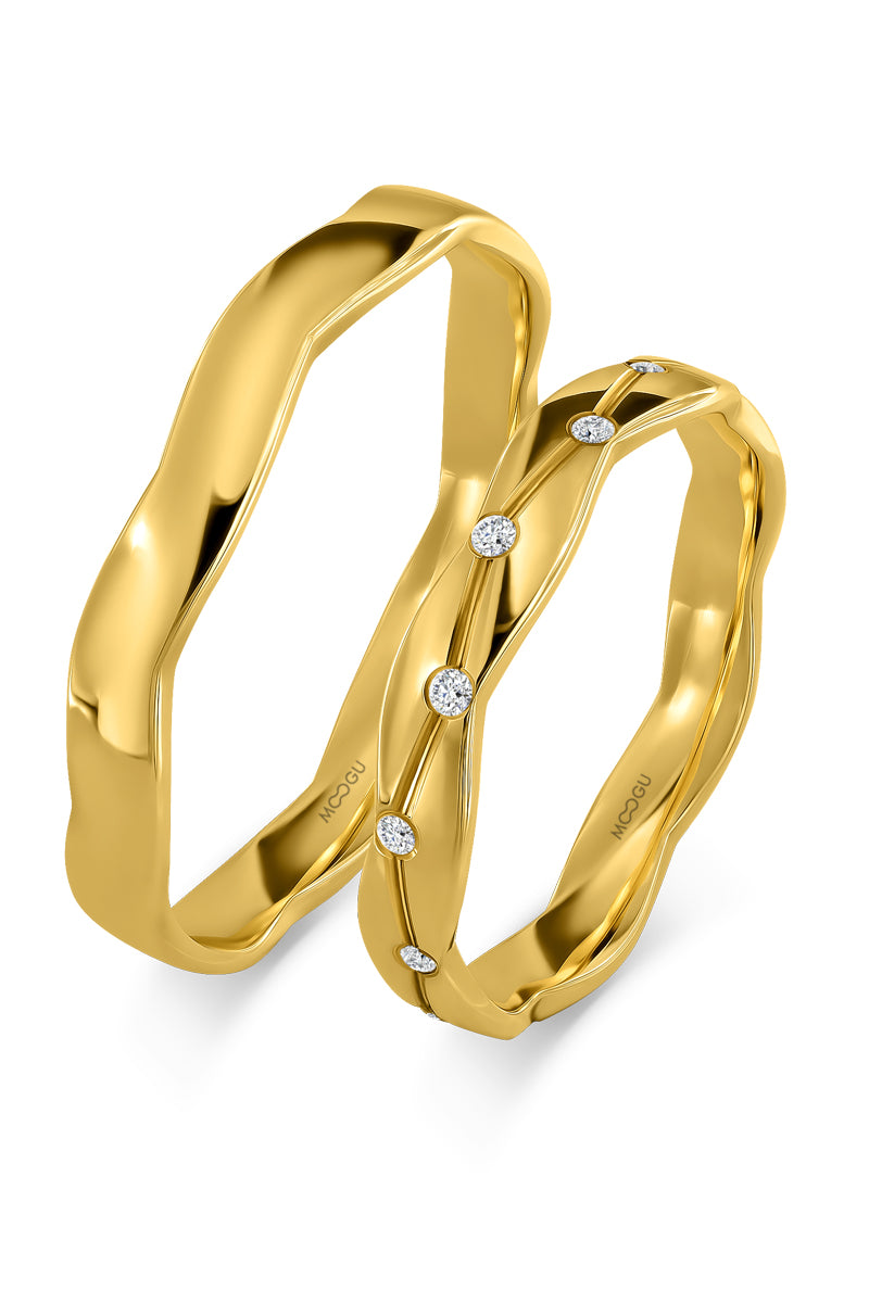 Gold Twinkle Wedding Rings