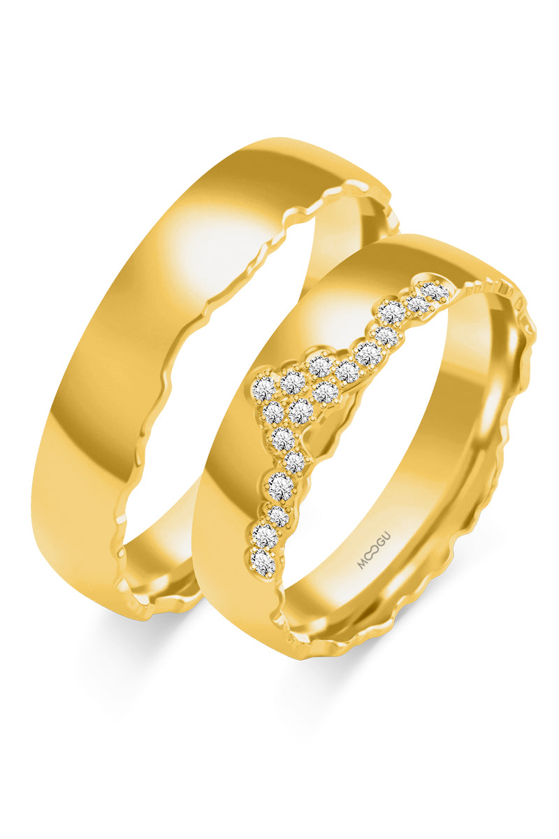 Gold Wedding Rings Pave Diamond