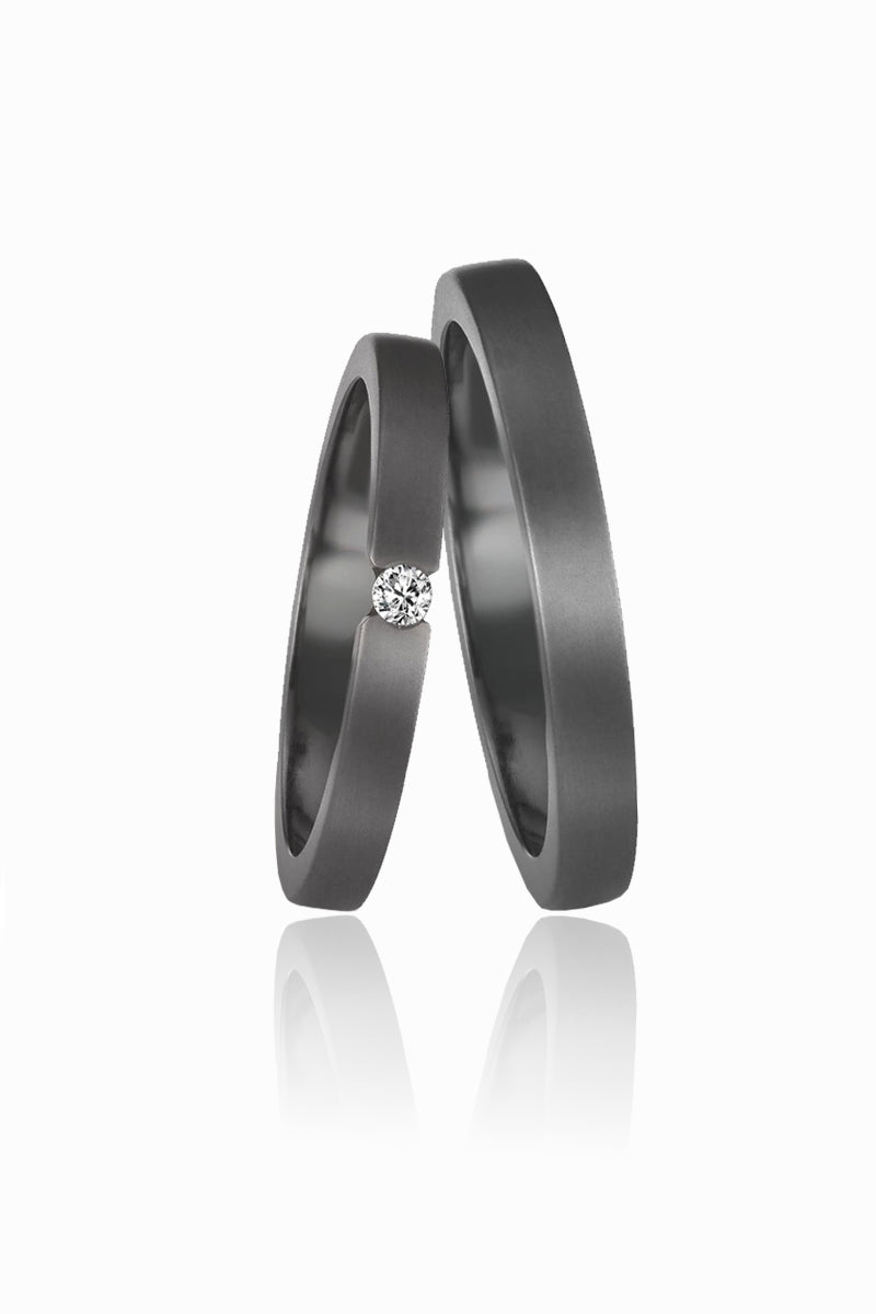 Tantalum & Diamond Wedding Rings