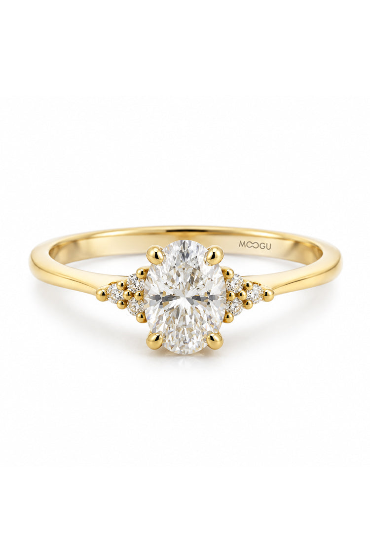 Oval With Stones Engagement Ring