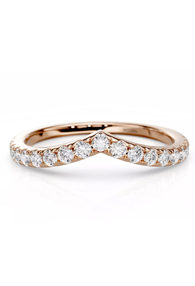 Verigheta V Shape Lab Grown din aur 14k cu diamante lab grown 0.10ct, design V eternity handmade, MOOGU®