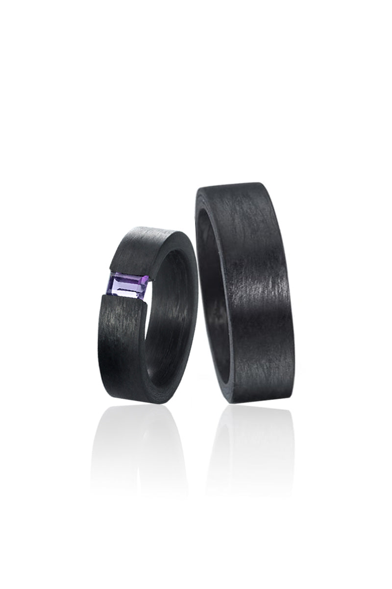 Amethyst Love Wedding Bands