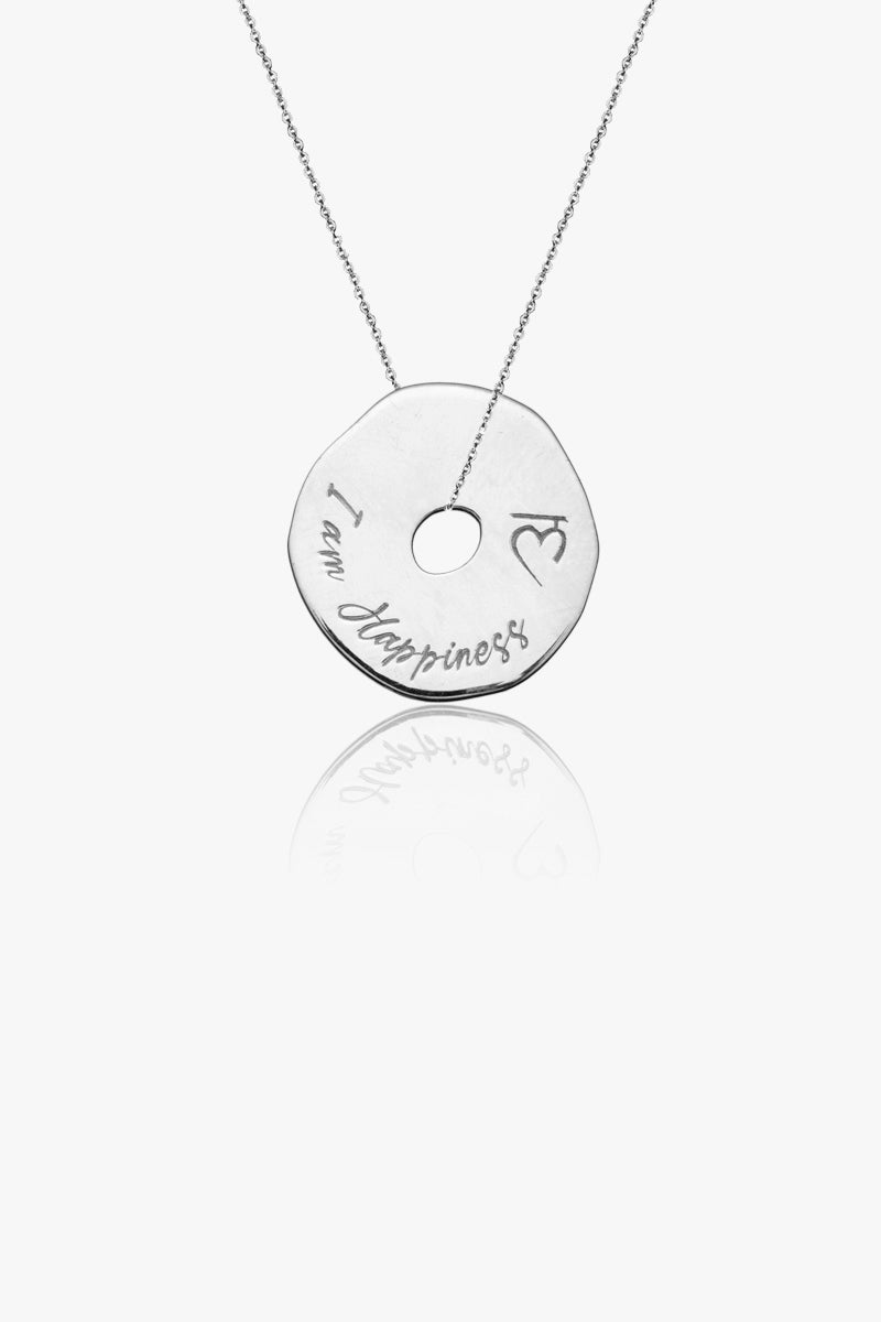 Colier Mantra I Am Happiness Argint