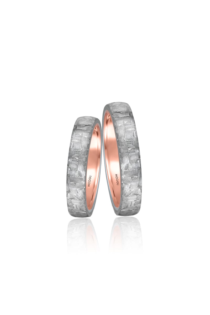 Grey Carbon Wedding Bands