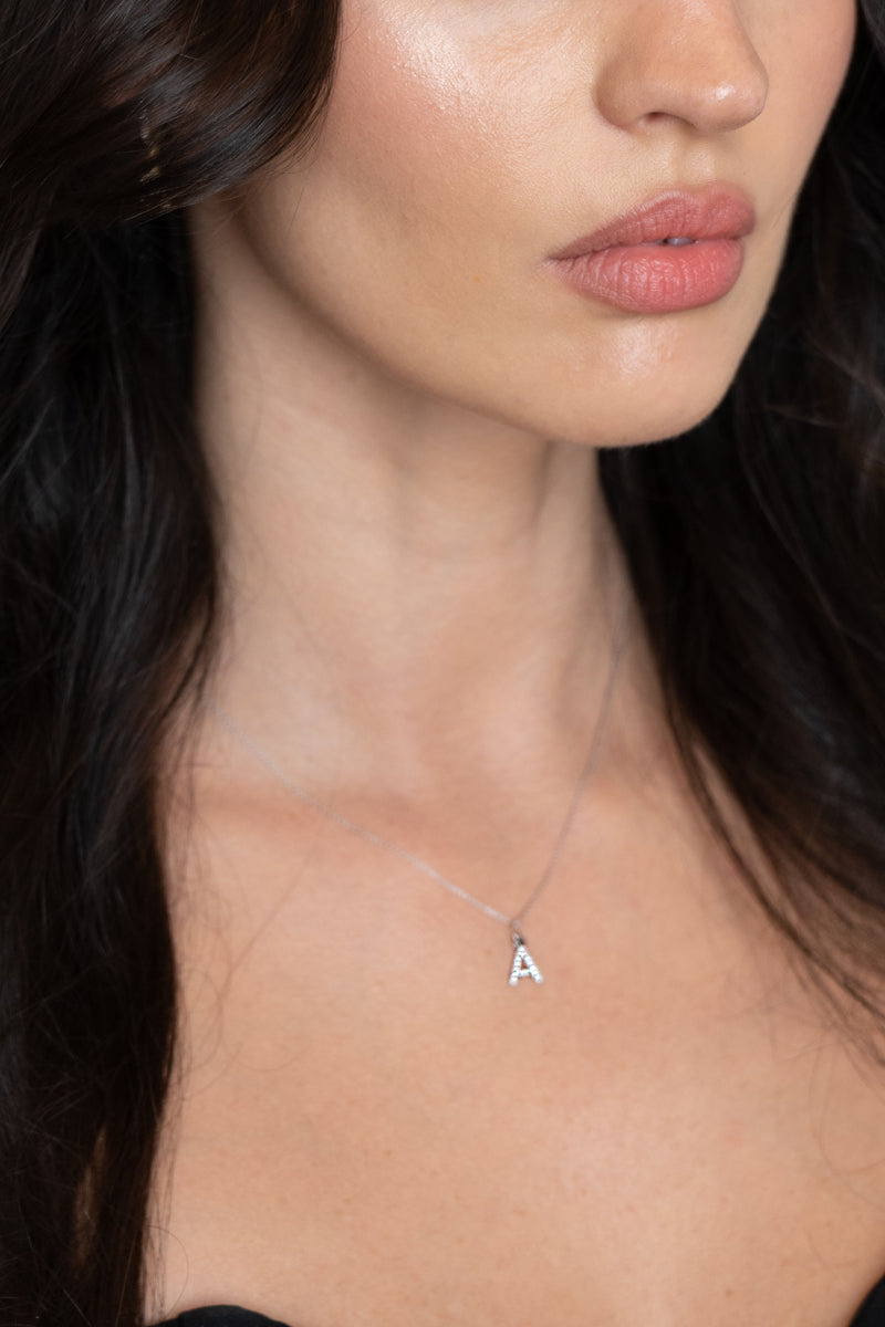 Diamond Letter Necklace/Pendant