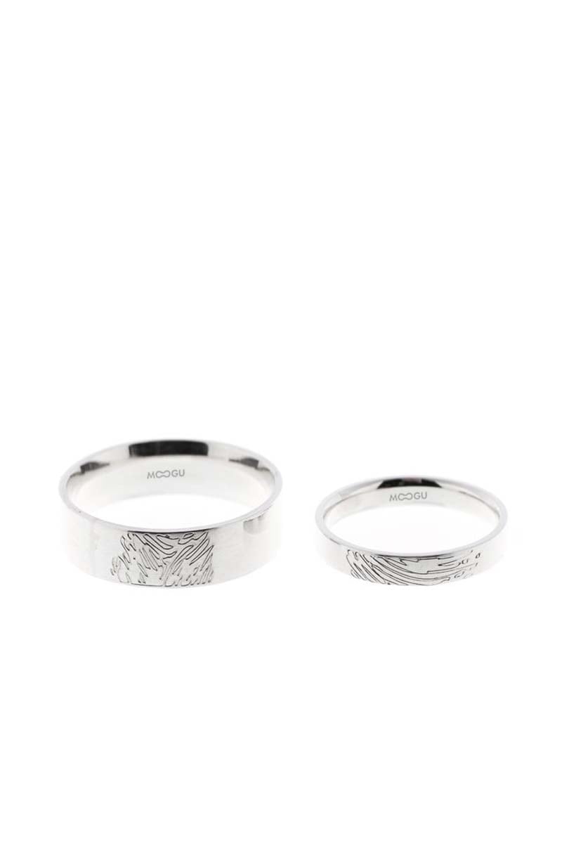 Graven Finger Print Wedding Bands