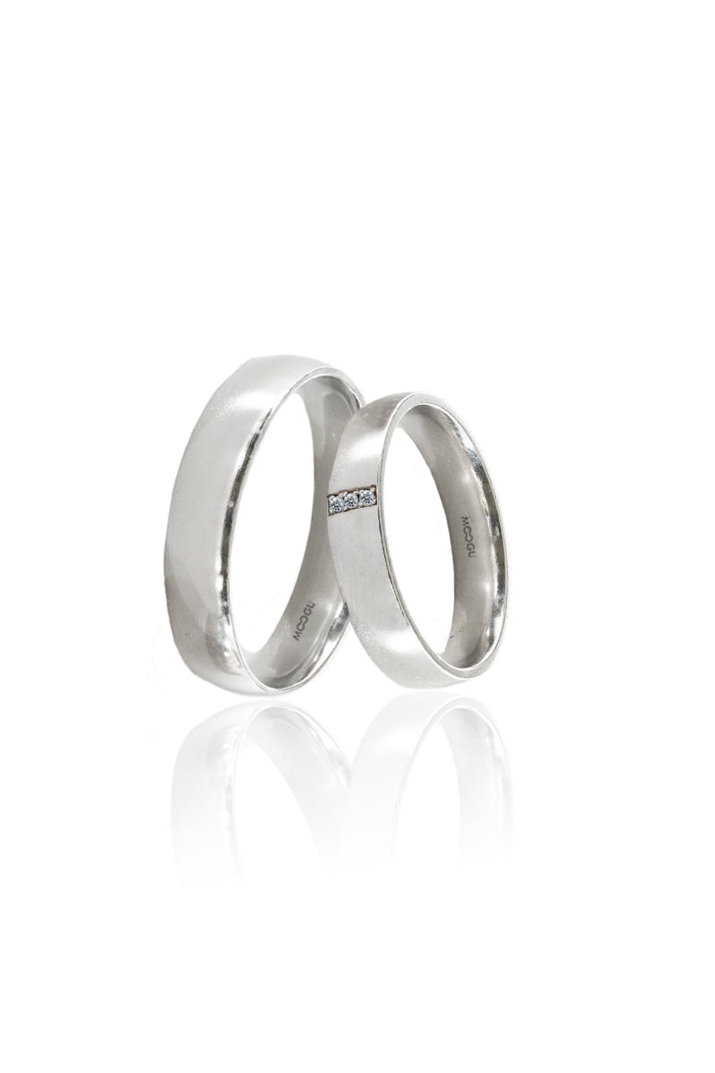 Vertical Diamond Row Wedding Bands