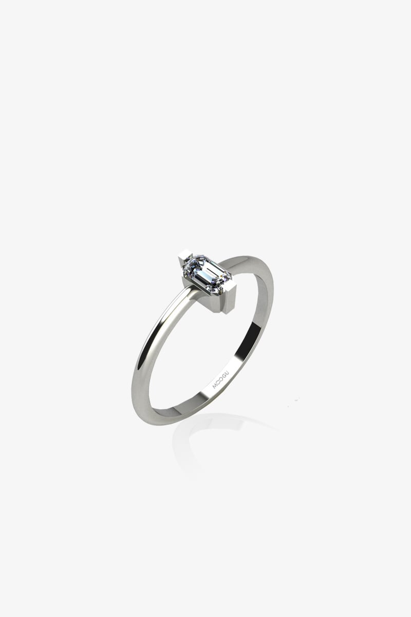 Inel de logodna Emerald Cut Solitaire