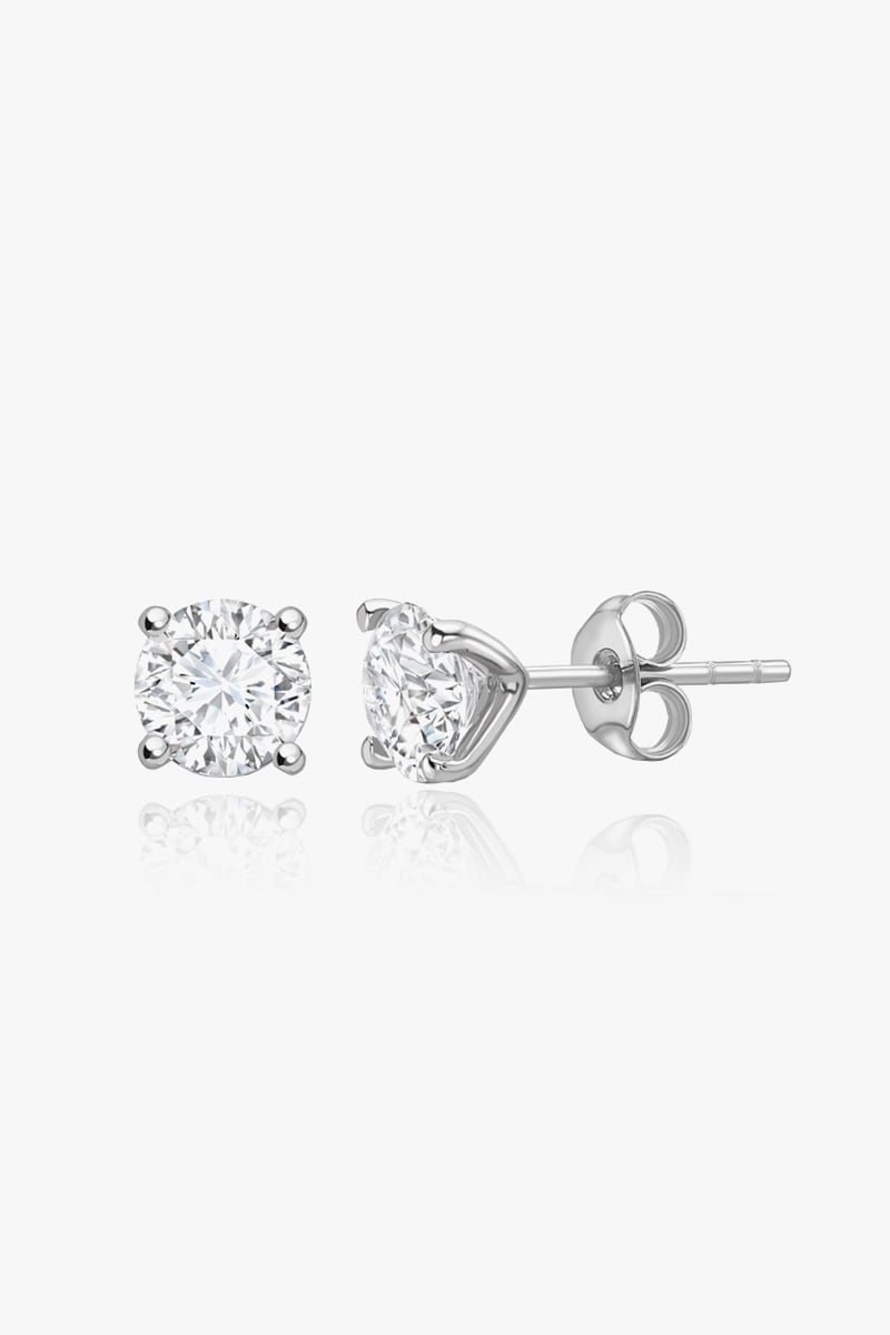 Simple Solitaire Earrings