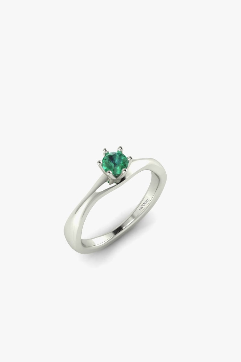 Pure Green Engagement Ring